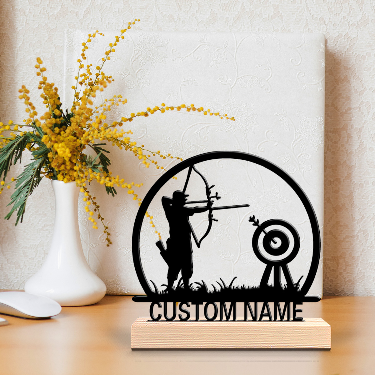 Personalized Engraved Gift - تمثال معدني جديد مخصص للرماية بتصميم
