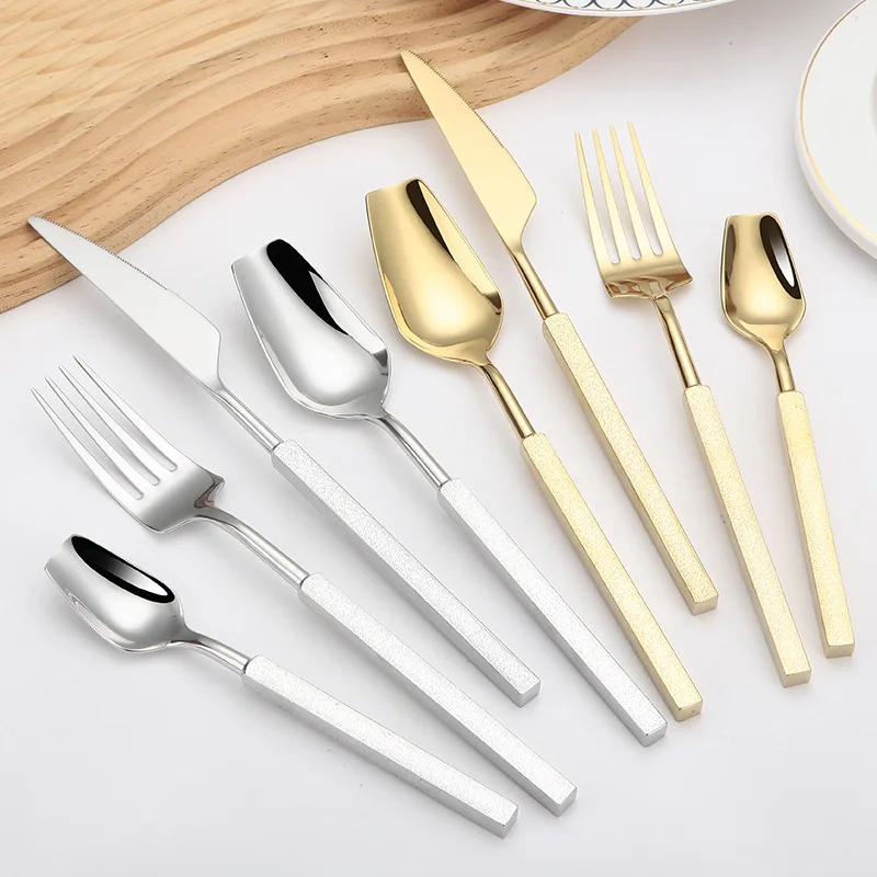 طقم أدوات مائدة فاخر من 4 قطع، - مراجعة Gold Plated Cutlery وسعره