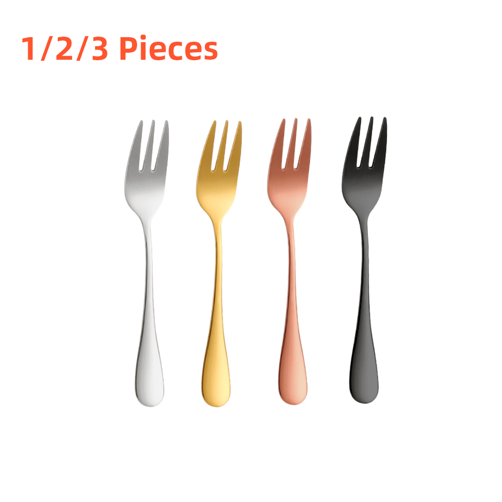 1/2/3 قطع الذهب شوكة الفاكهة ا - مراجعة Gold Plated Cutlery وسعره