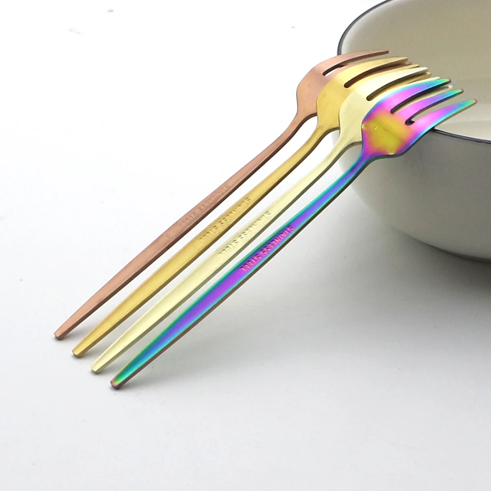 6 قطعة الفولاذ المقاوم للصدأ م - مراجعة Gold Plated Cutlery وسعره