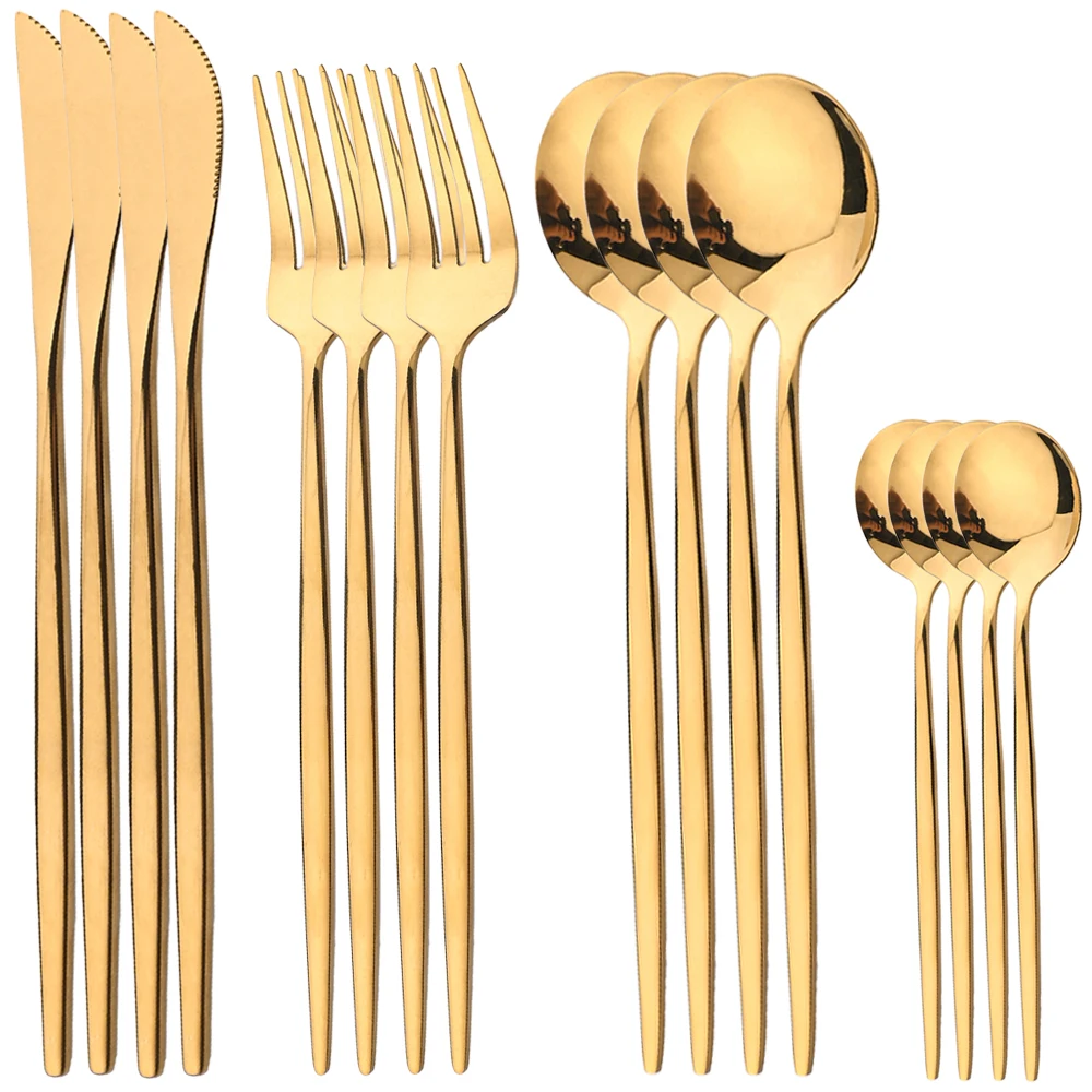 طقم أدوات مائدة ذهبي من الفولا - مراجعة Gold Plated Cutlery وسعره