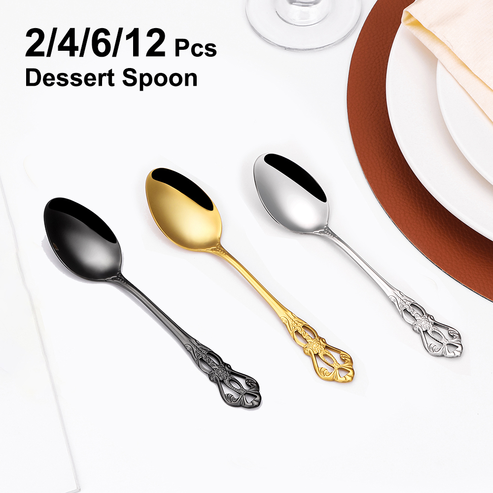 ملاعق حلوى ذهبية ، أدوات مائدة - مراجعة Gold Plated Cutlery وسعره